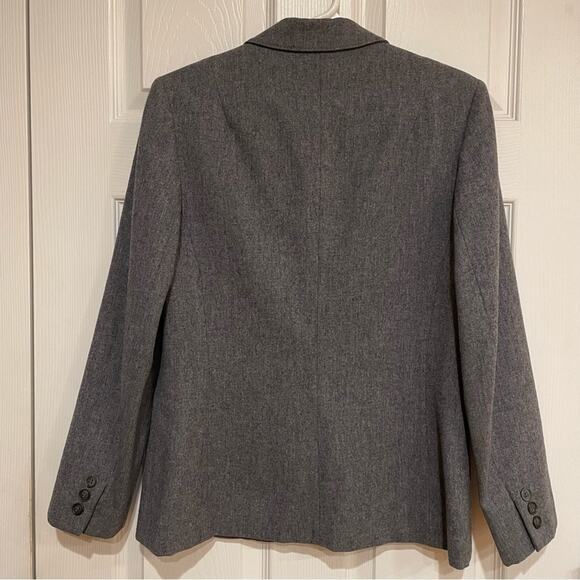 Pendleton Blazer Women Size 10 Gray Virgin Wool Fully Lined Front Button Career - Picture 5 of 8